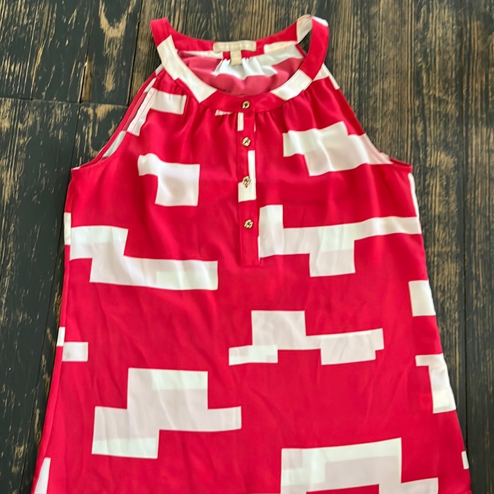 Banana republic XS pink/white sleeveless women’s blouse